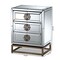 Baxton Studio Laken Contemporary Glam and Luxe Mirrored and Antique Bronze Finished 3-Drawer Nightstand 174-11066-Zoro - alternate 4